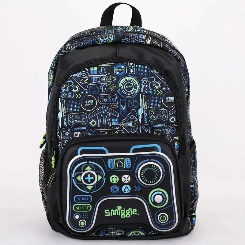 Genuine Australian Smiggle Black Game Controller Backpack Stationery Box Straw Kettle Crossbody Handle Meal Bag Student Gift