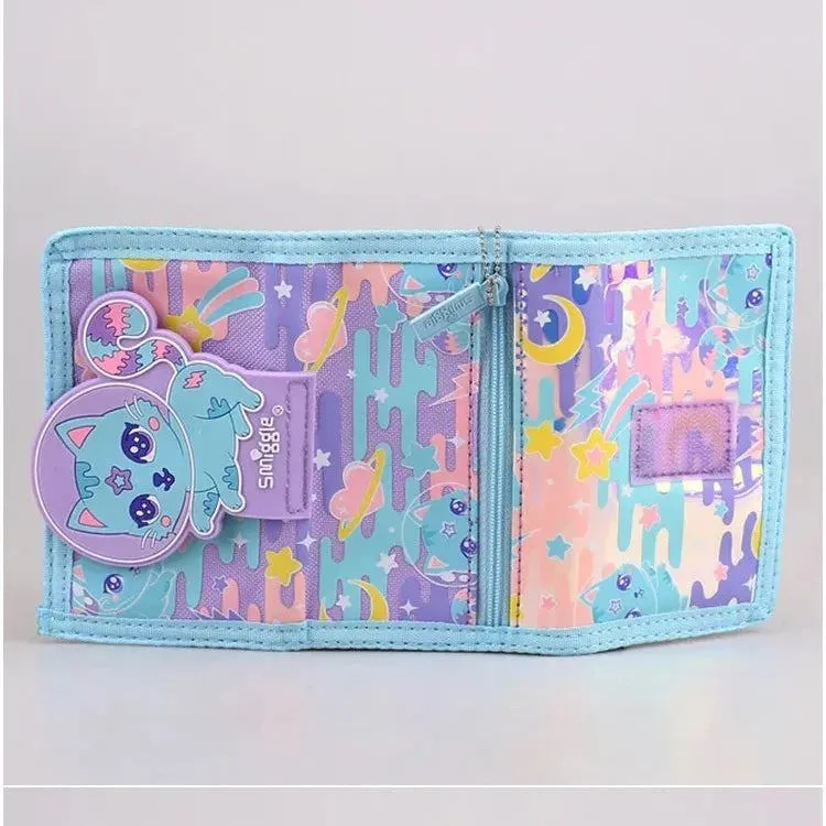 Genuine Australian Smiggle Blue Space Cat Student Backpack Crossbody Backpack Lunch Bag Pencil Box Card Bag Student Gift