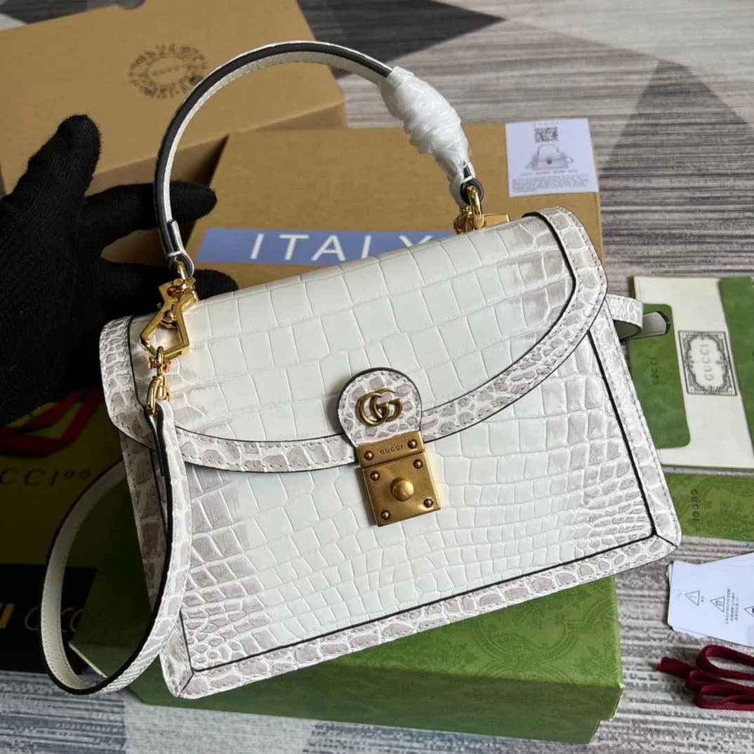 gg Ophidia Small gg Top Handle Bag White For Women, Women&#8217;s Bags 9.8in/25cm gg