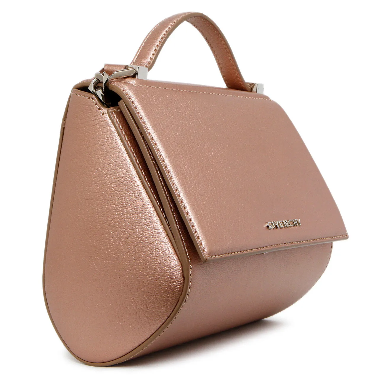 Givenchy Rose Gold Calfskin Mini Pandora Box Chain Crossbody