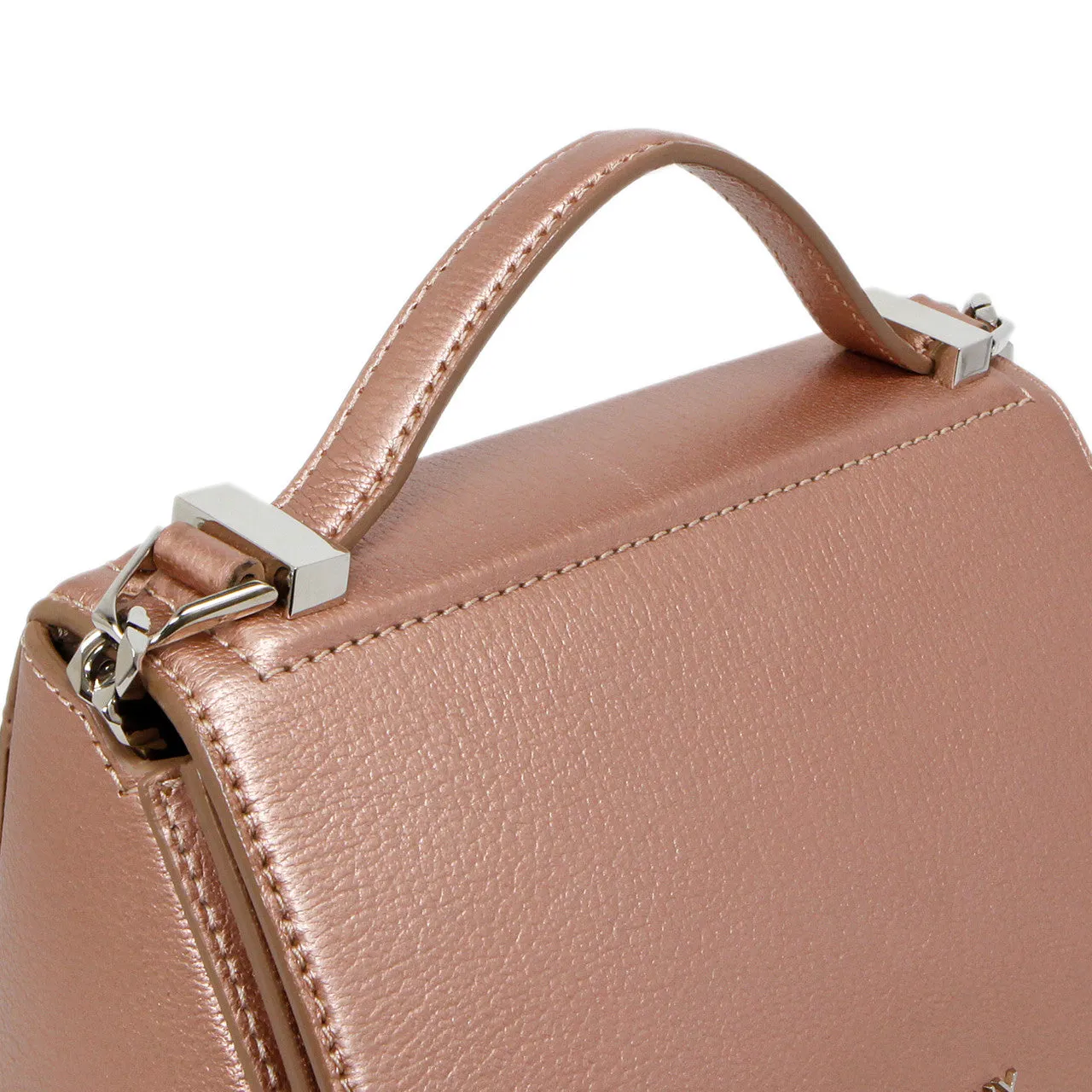 Givenchy Rose Gold Calfskin Mini Pandora Box Chain Crossbody
