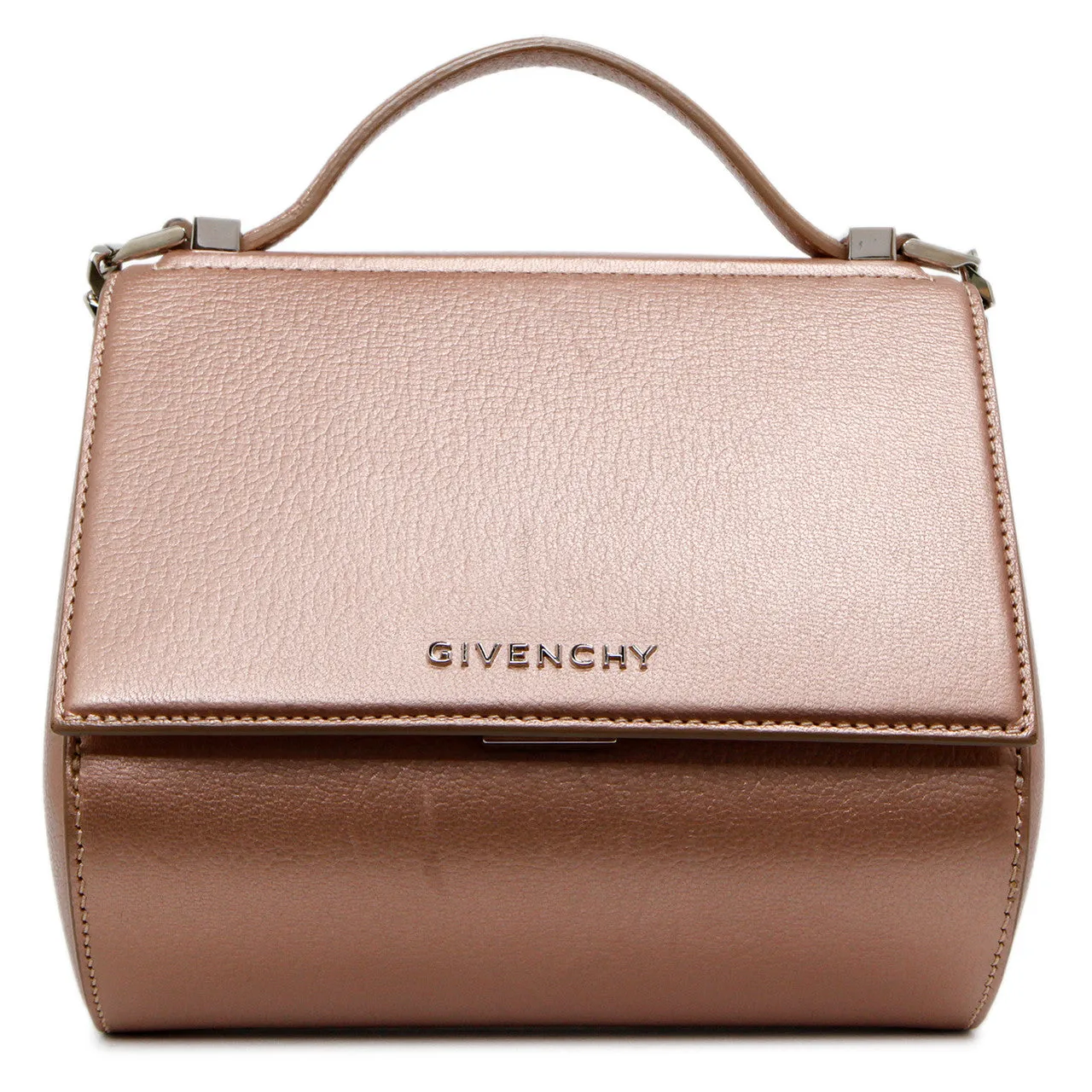 Givenchy Rose Gold Calfskin Mini Pandora Box Chain Crossbody