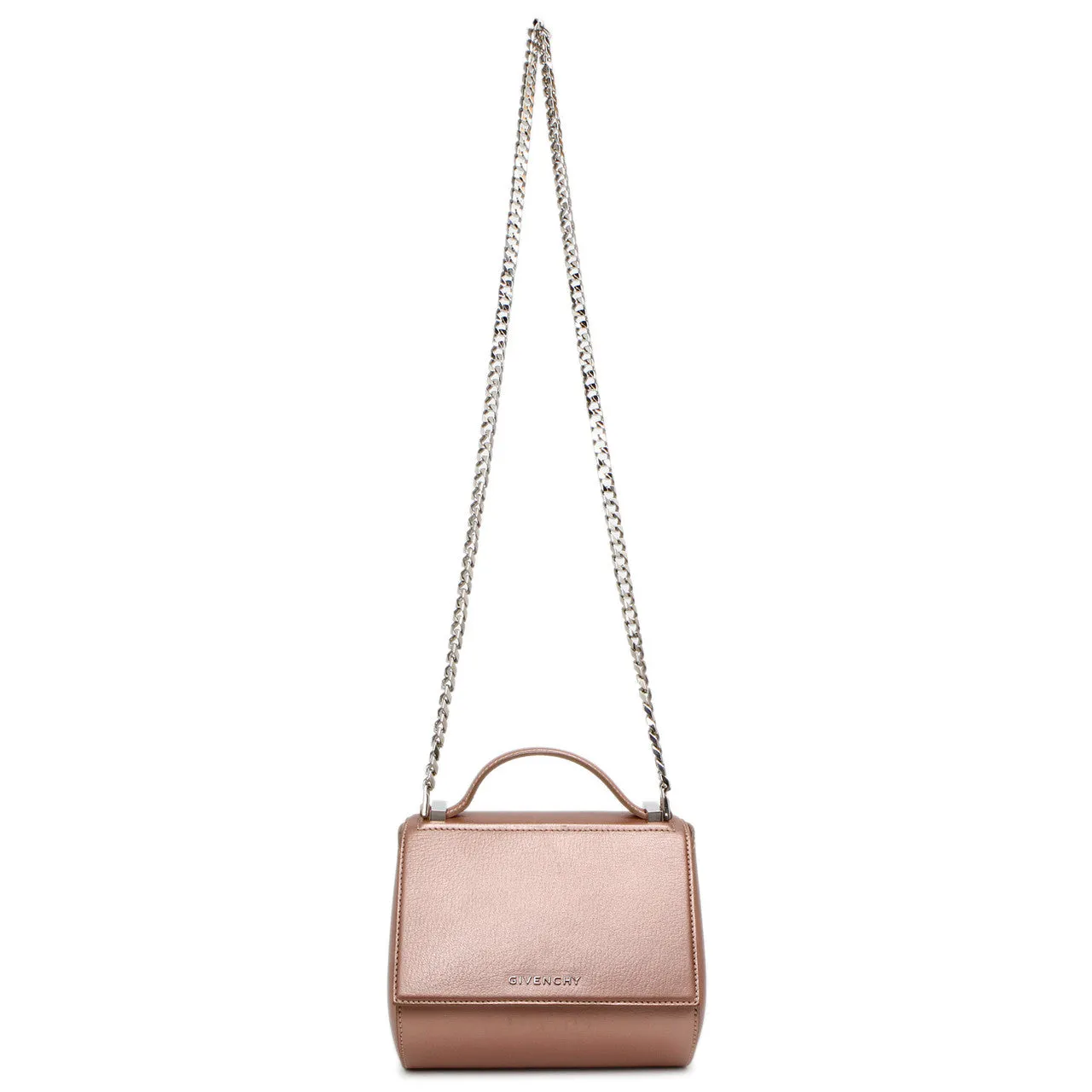 Givenchy Rose Gold Calfskin Mini Pandora Box Chain Crossbody