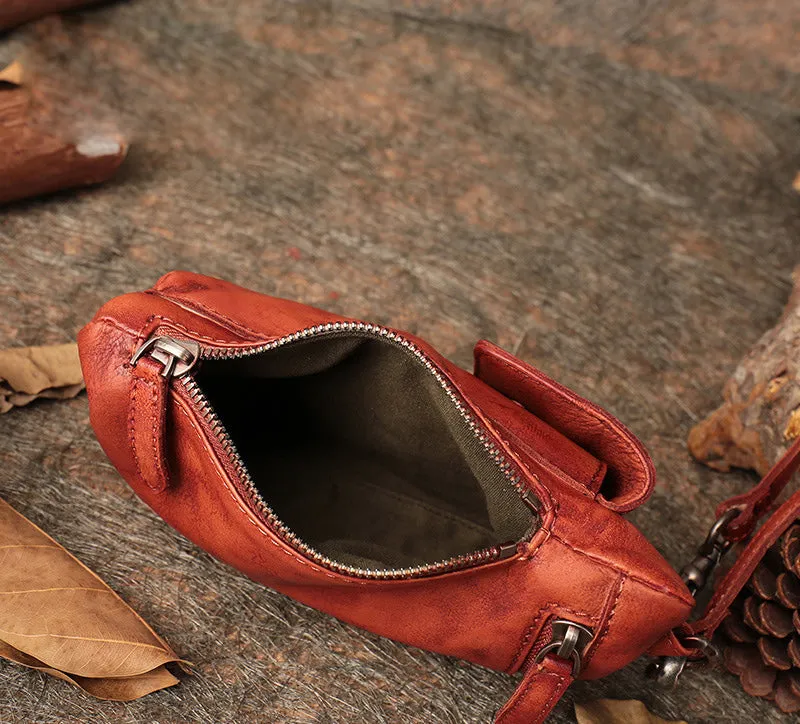 Green Leather Womens Phone Shoulder Bag Small Vertical Side Bag Handmade Crossbody Purse for Ladies