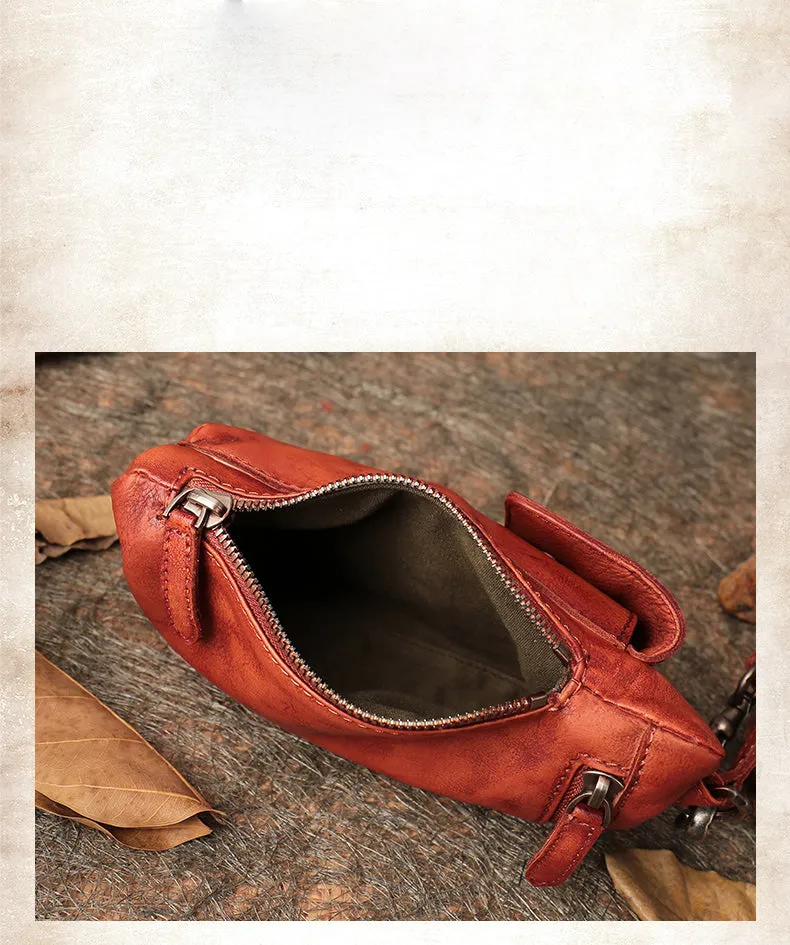 Green Leather Womens Phone Shoulder Bag Small Vertical Side Bag Handmade Crossbody Purse for Ladies