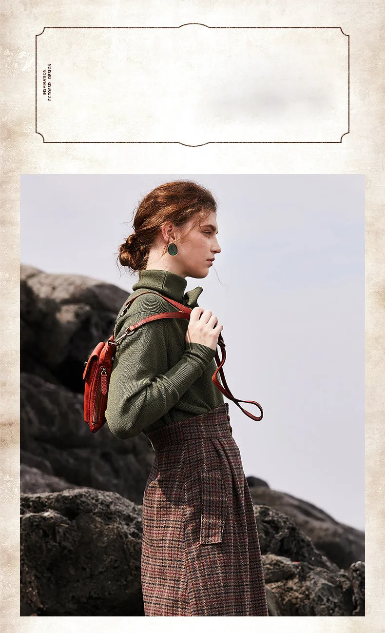 Green Leather Womens Phone Shoulder Bag Small Vertical Side Bag Handmade Crossbody Purse for Ladies