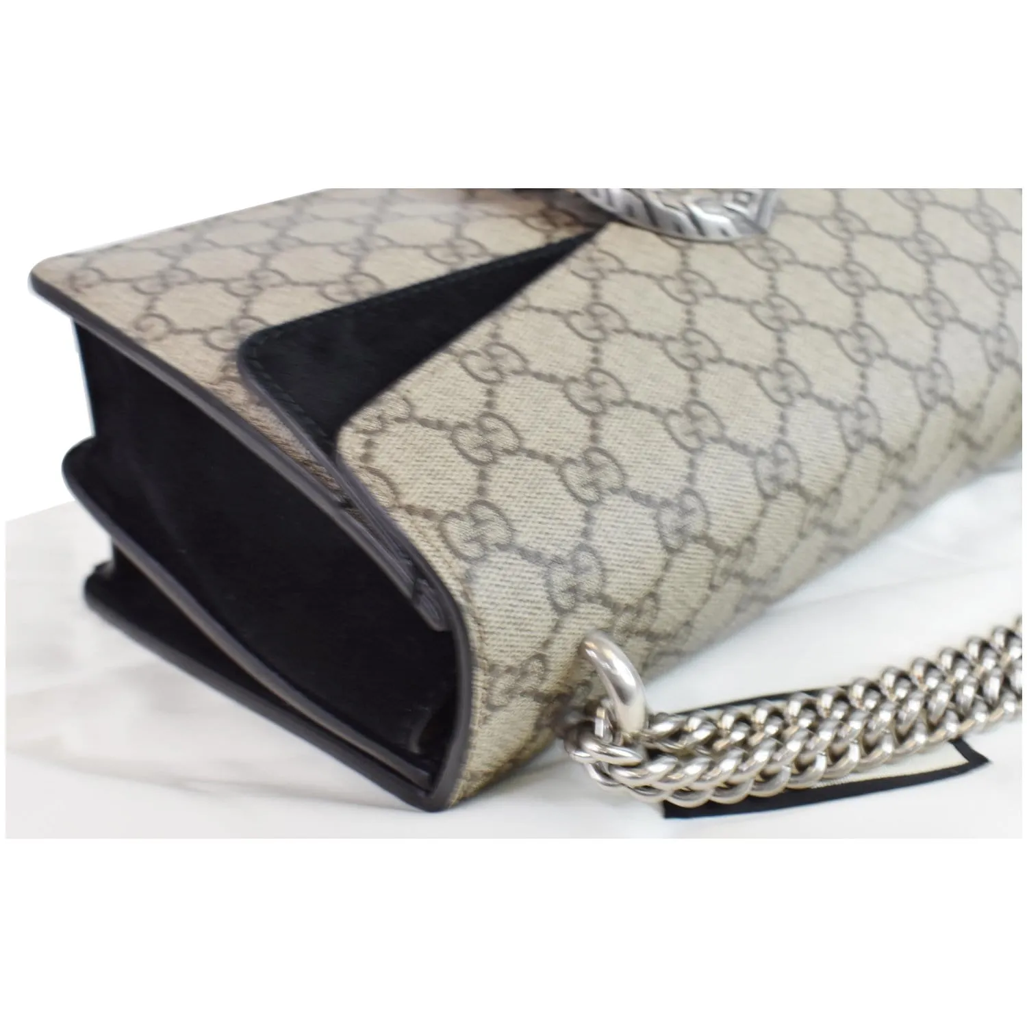 GUCCI Dionysus Small GG Supreme Canvas Shoulder Bag Beige 400249