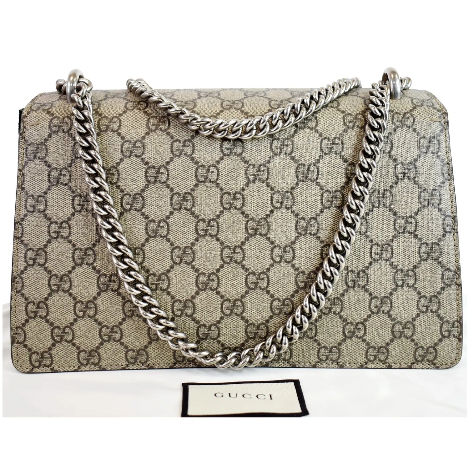 GUCCI Dionysus Small GG Supreme Canvas Shoulder Bag Beige 400249