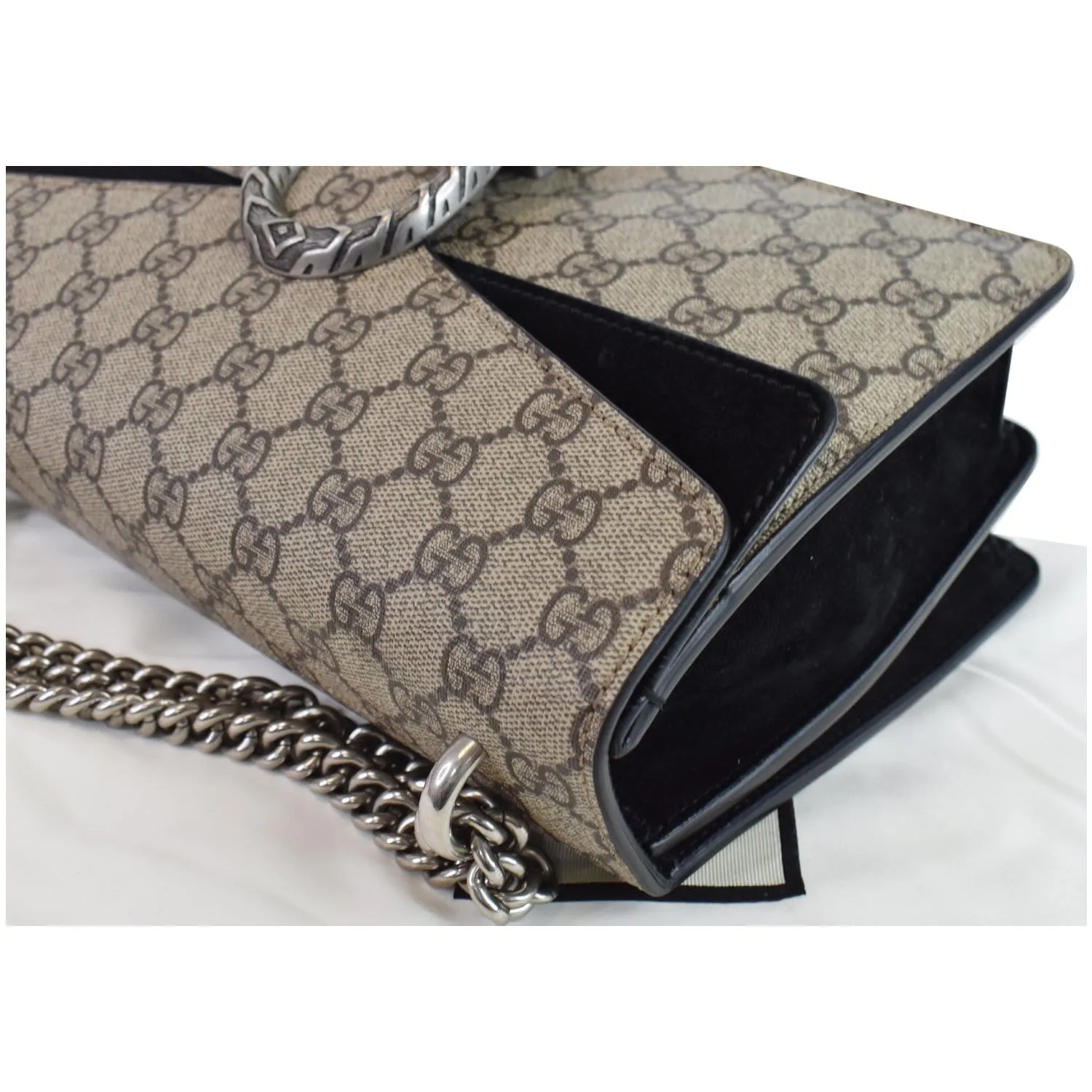 GUCCI Dionysus Small GG Supreme Canvas Shoulder Bag Beige 400249