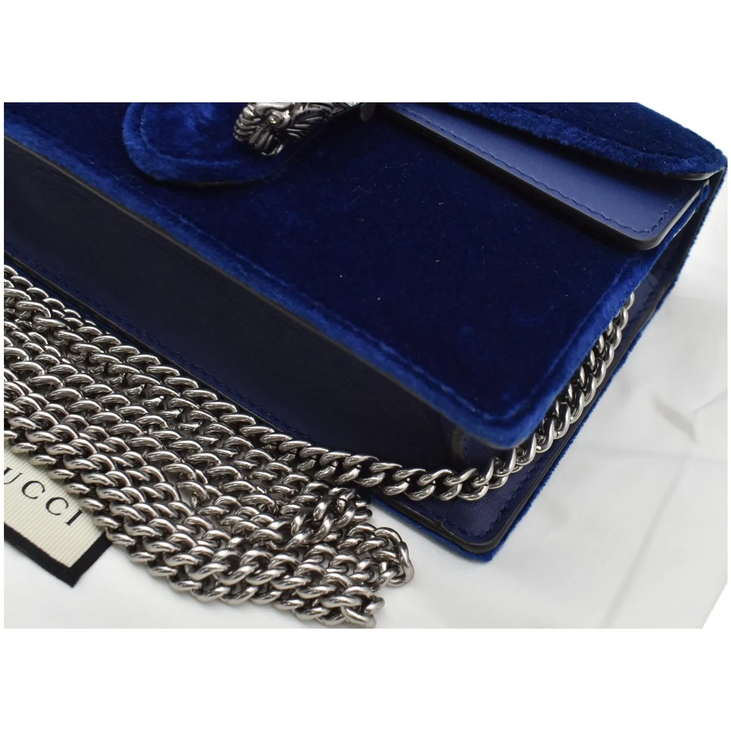 GUCCI Dionysus Super Mini Suede Leather Shoulder Bag Blue 476432