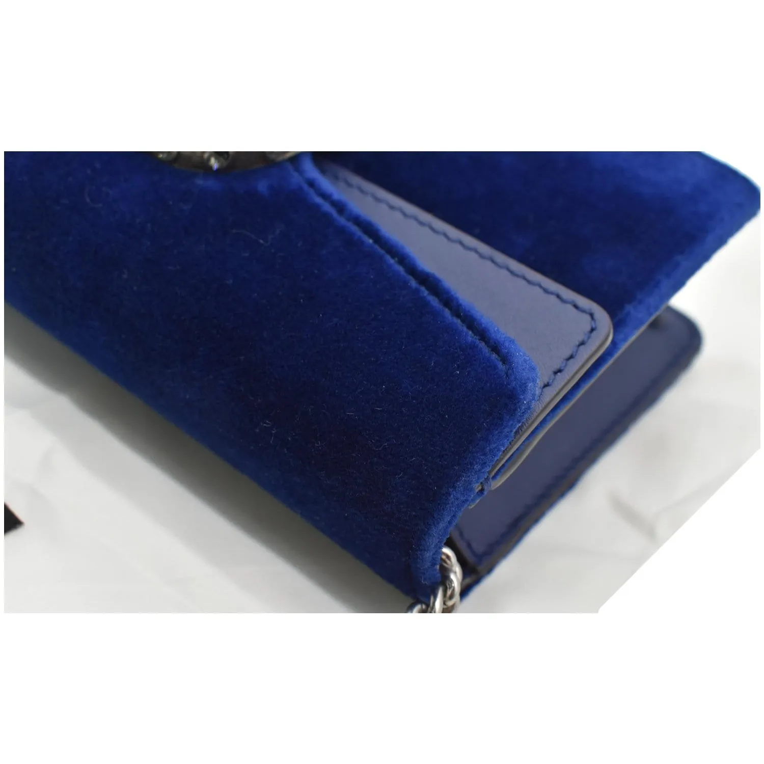GUCCI Dionysus Super Mini Suede Leather Shoulder Bag Blue 476432