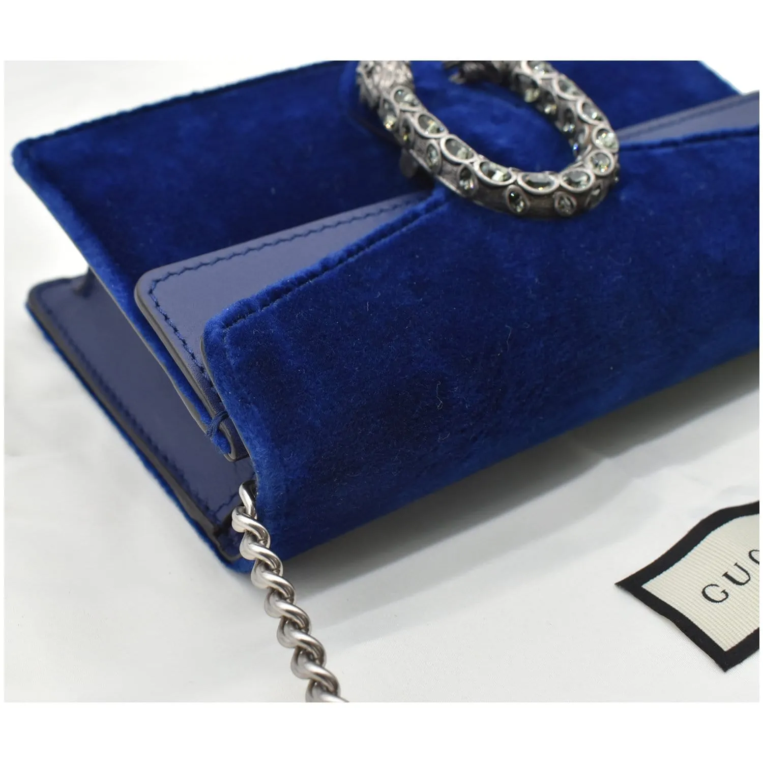 GUCCI Dionysus Super Mini Suede Leather Shoulder Bag Blue 476432