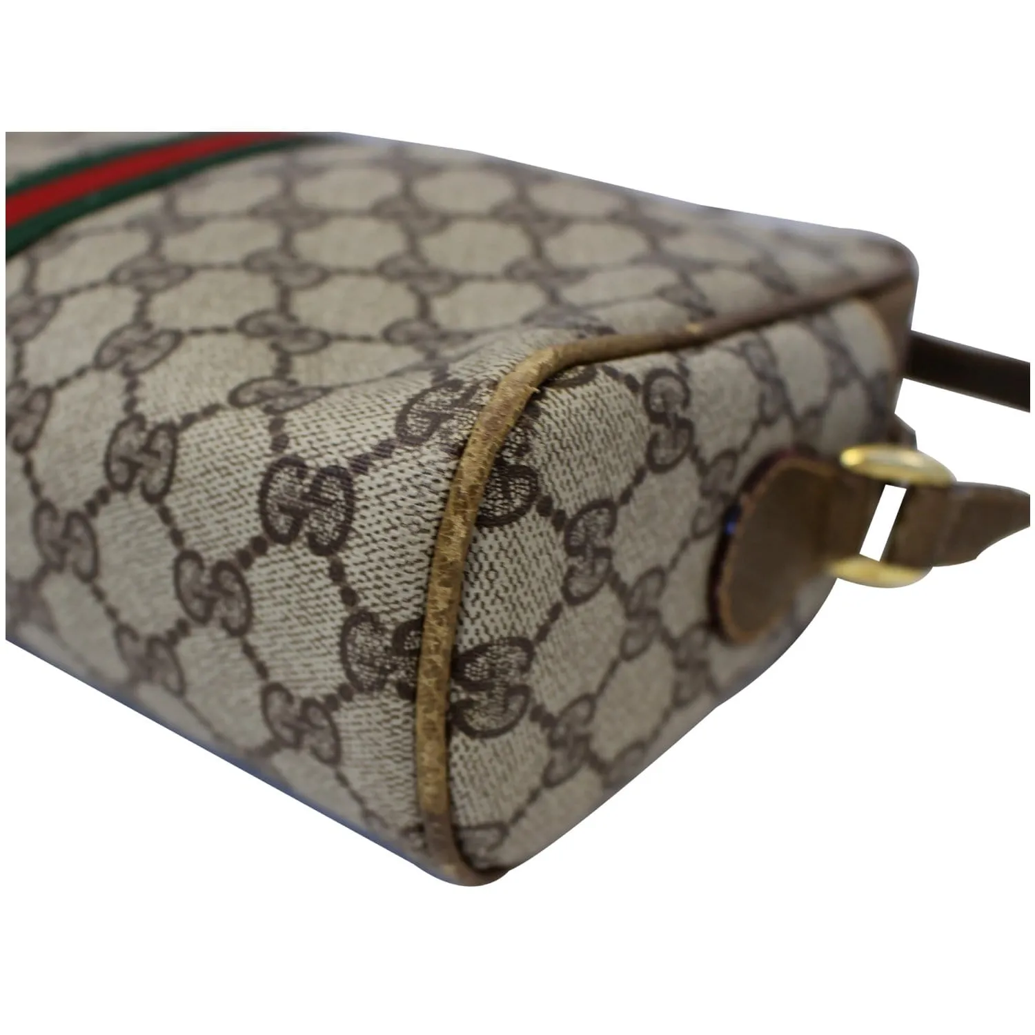 GUCCI GG Canvas Web Crossbody Bag Brown Vintage
