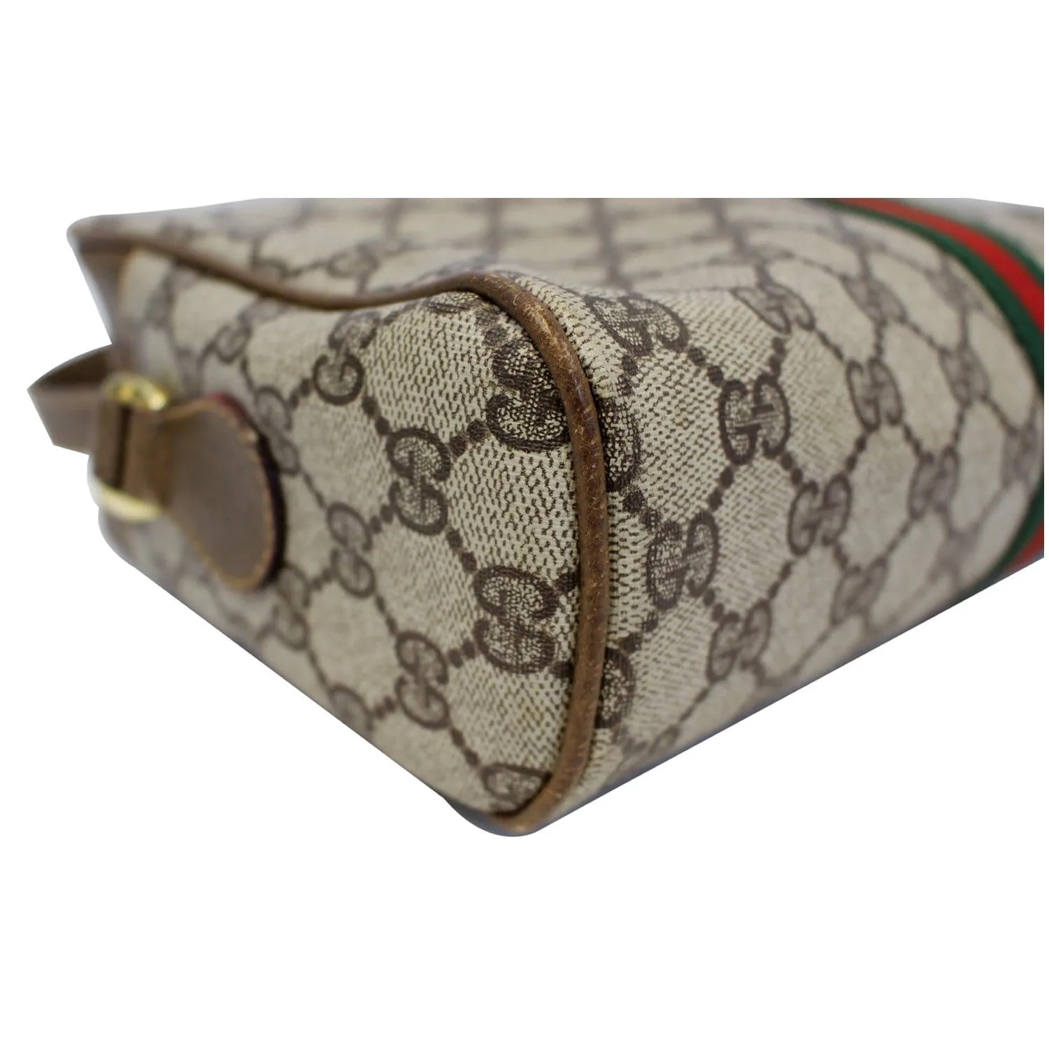 GUCCI GG Canvas Web Crossbody Bag Brown Vintage