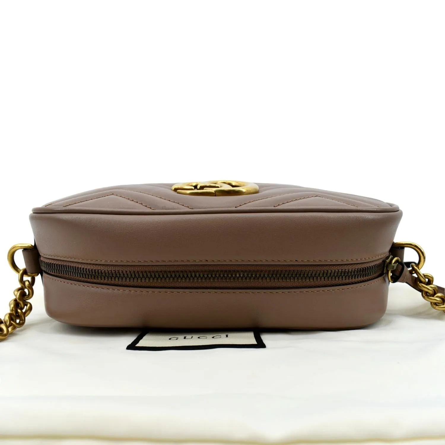 GUCCI GG Marmont Matelasse Leather Crossbody Bag Dusty Pink 447632