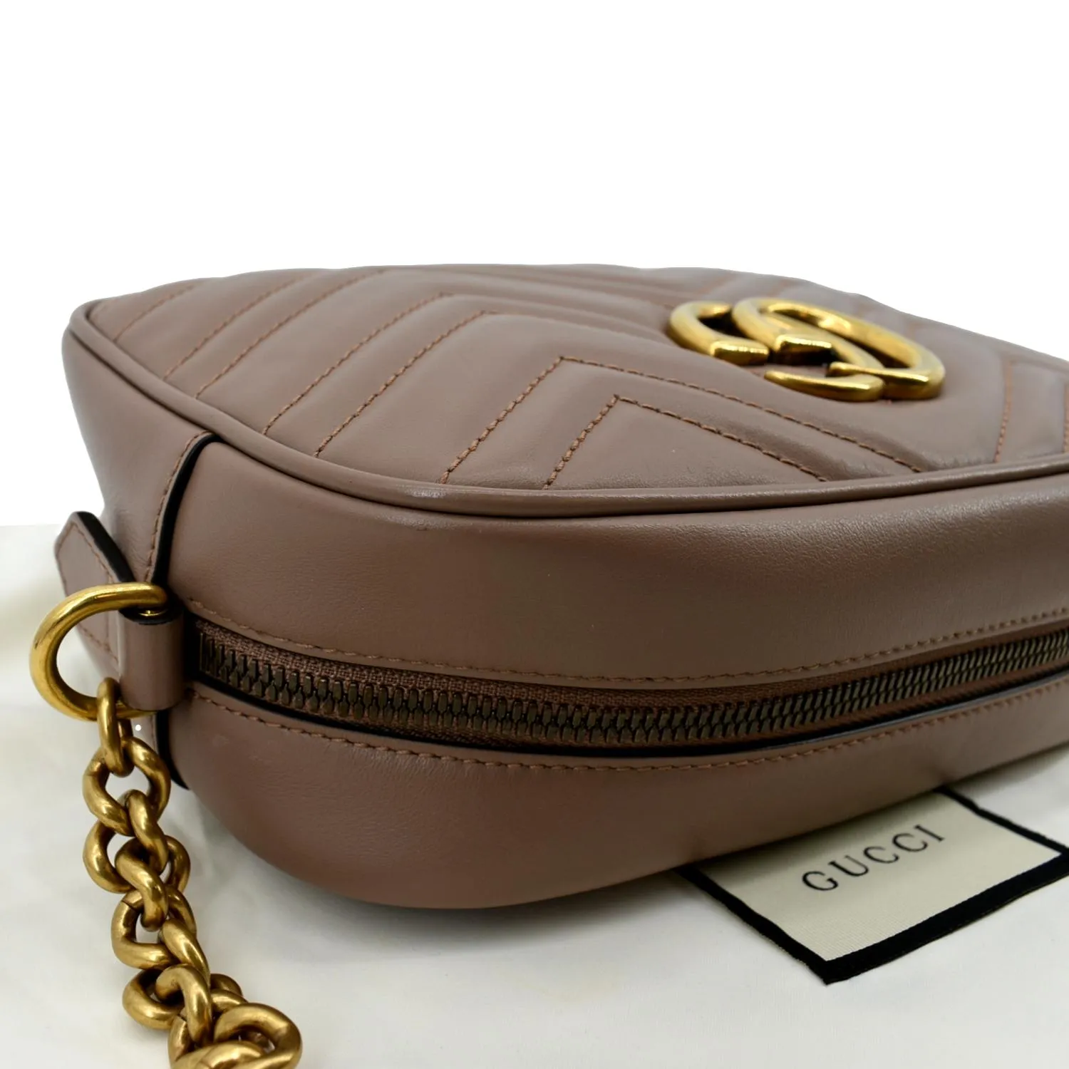 GUCCI GG Marmont Matelasse Leather Crossbody Bag Dusty Pink 447632