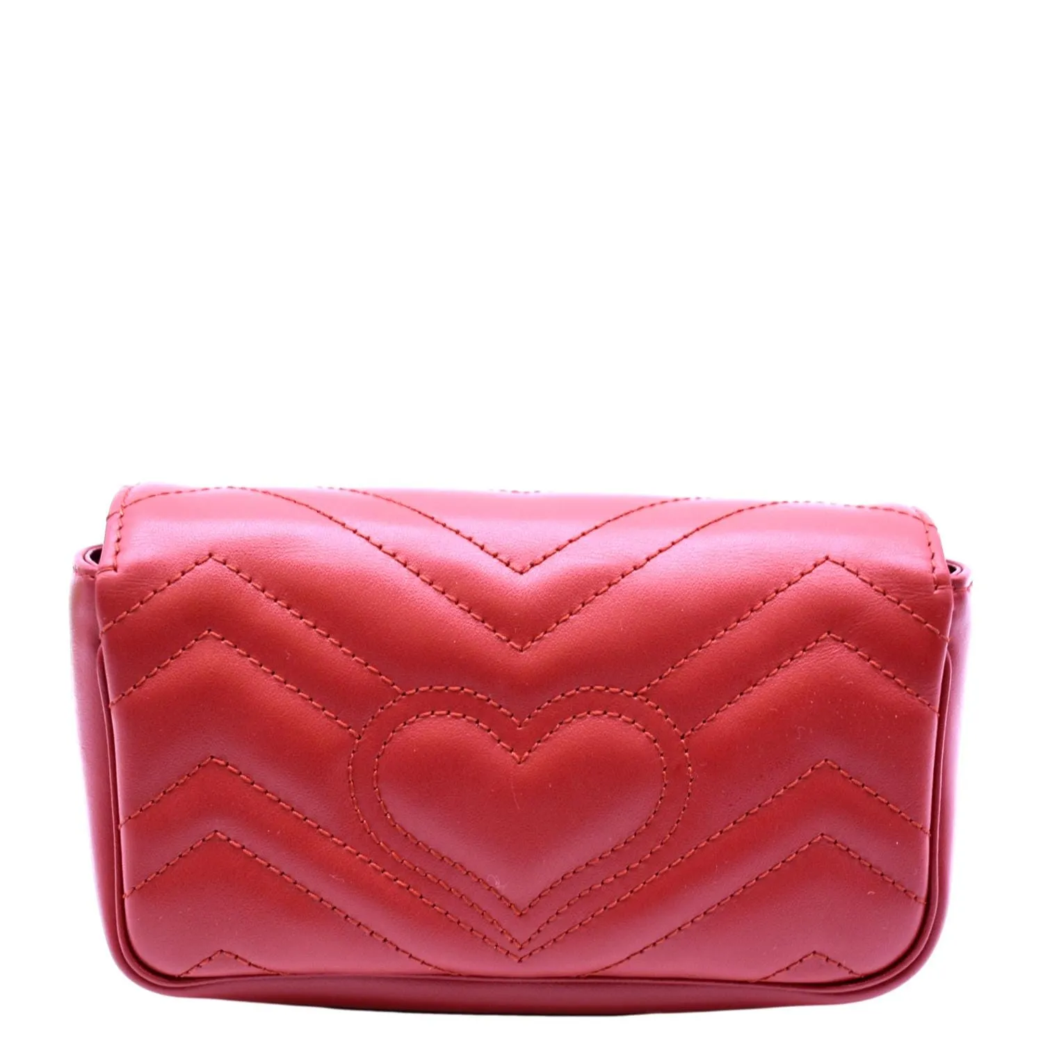 GUCCI GG Marmont Super Mini Matelasse Leather Crossbody Bag Red 476433