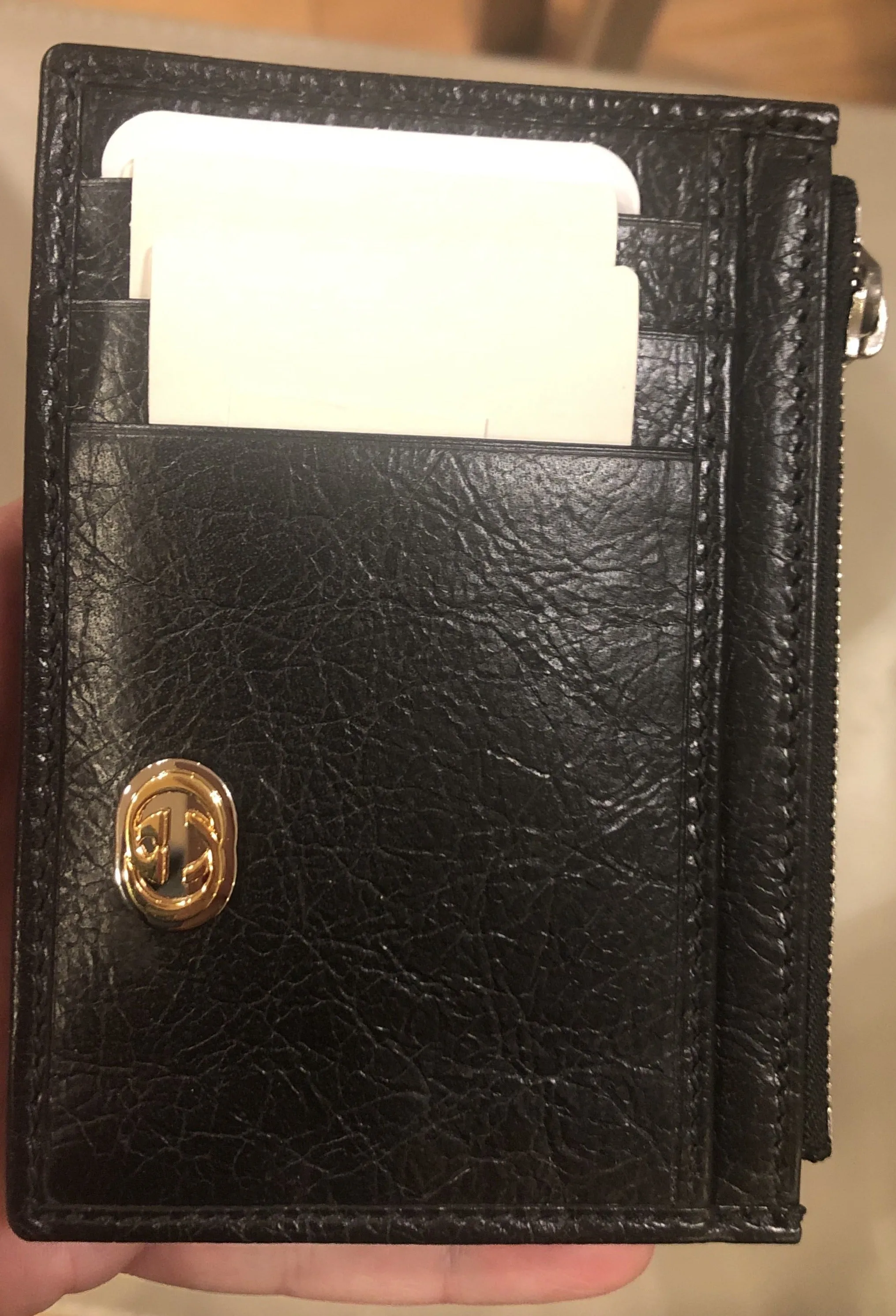 Gucci GG Morpheus Card Holder with Zipper in Black
