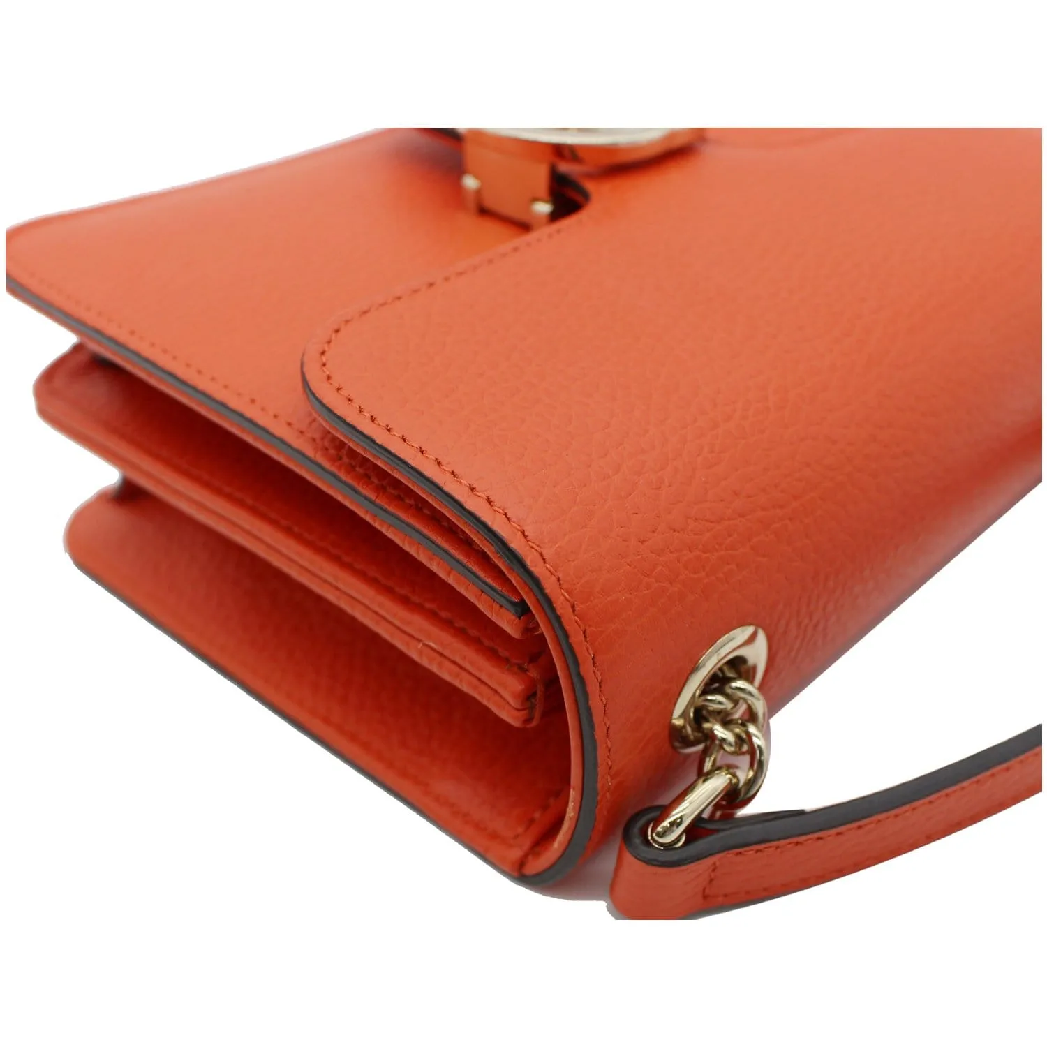 GUCCI Interlocking GG Leather Crossbody Bag Orange 510304