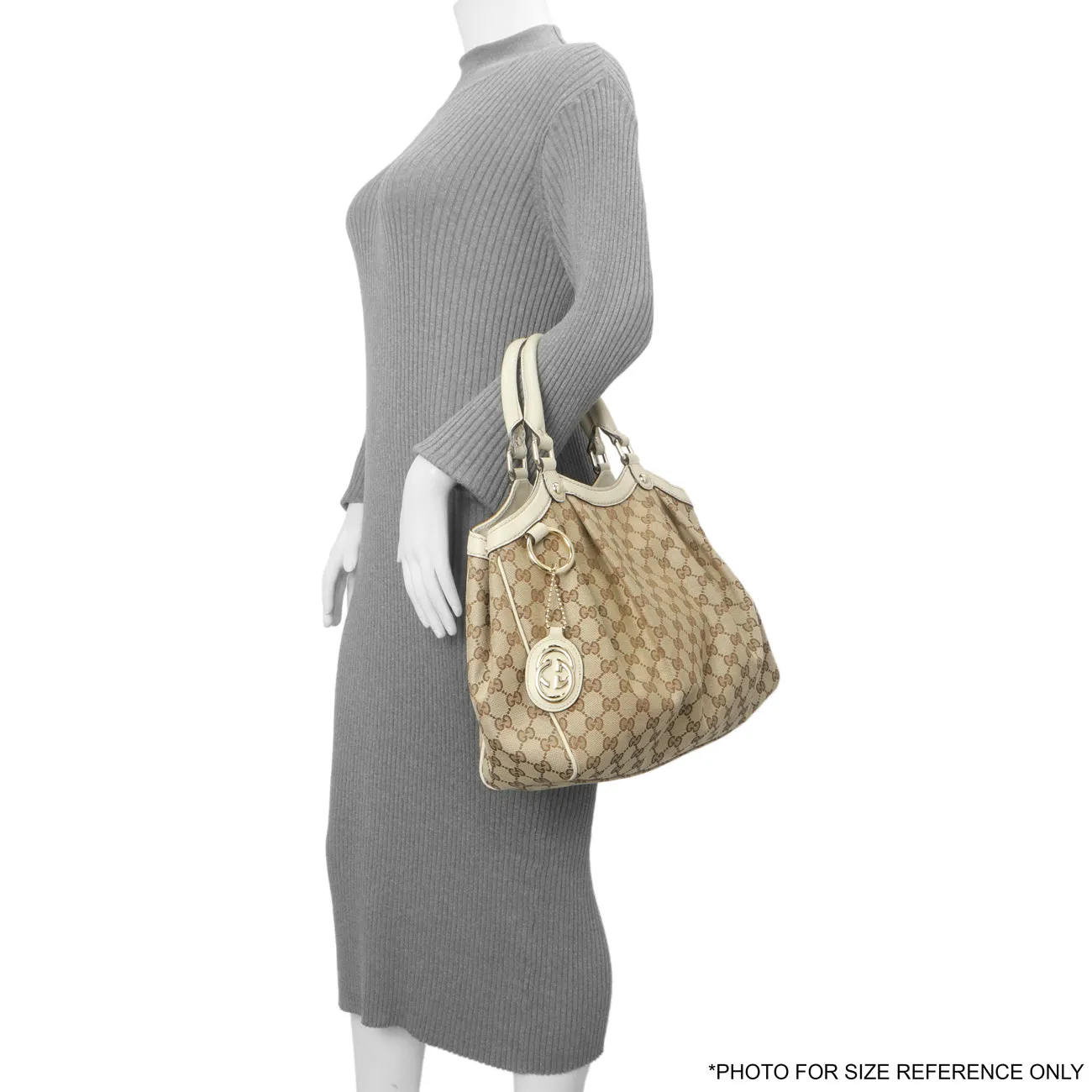 Gucci Ivory Monogram Medium Sukey Tote