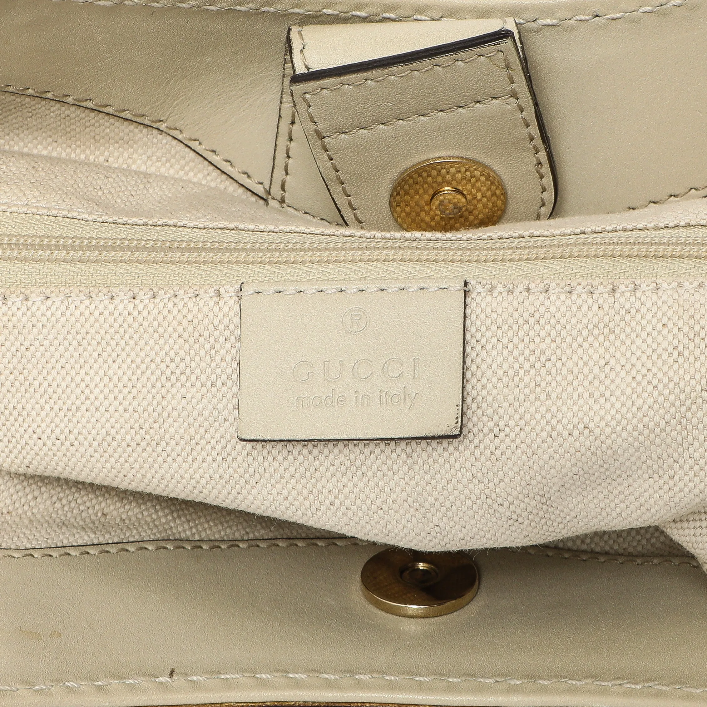 Gucci Ivory Monogram Medium Sukey Tote