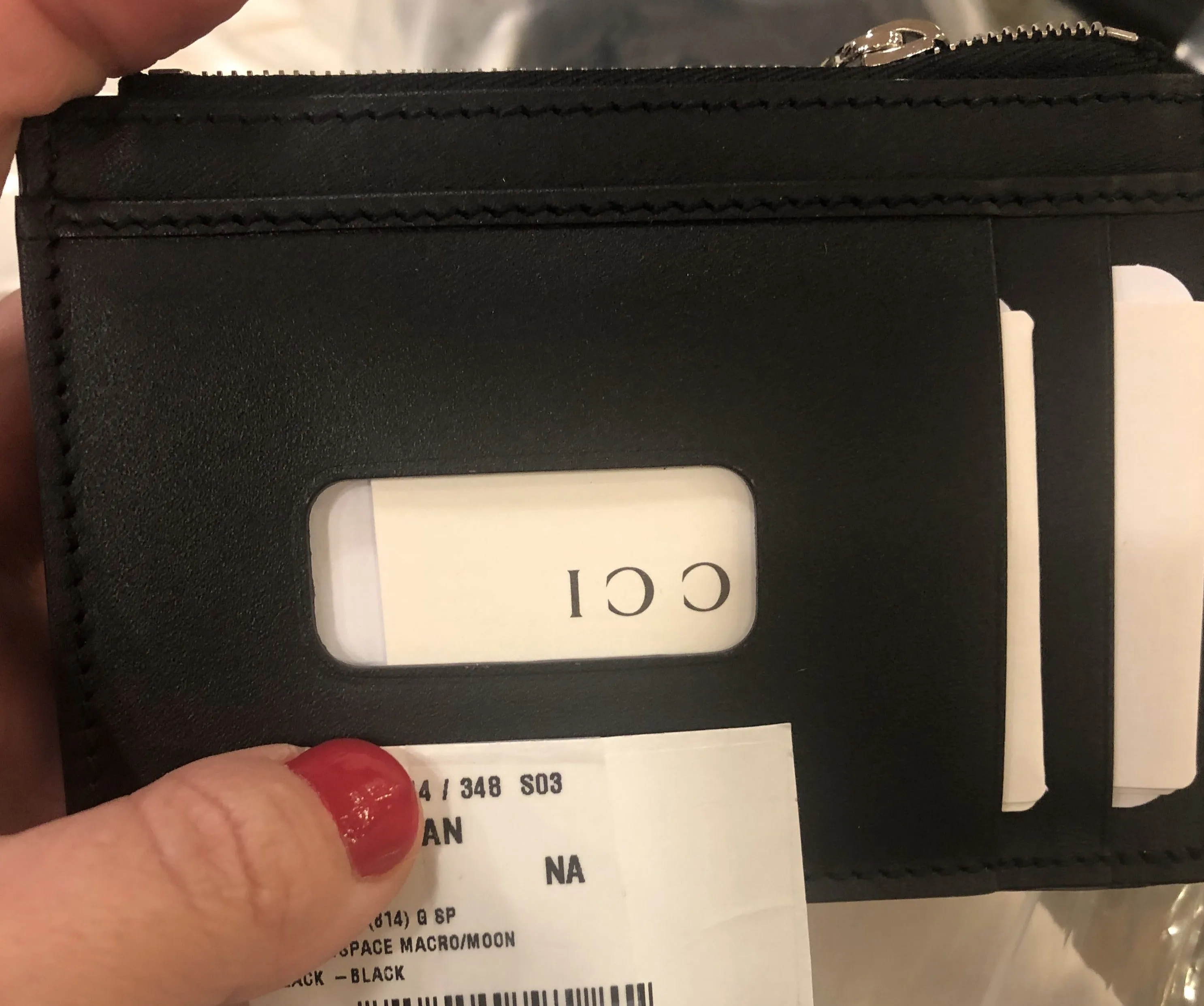 Gucci Square G Space Print Card Holder with Zipper
