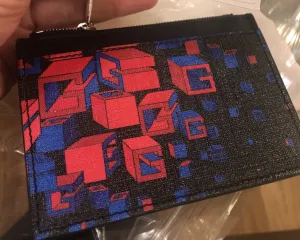 Gucci Square G Space Print Card Holder with Zipper