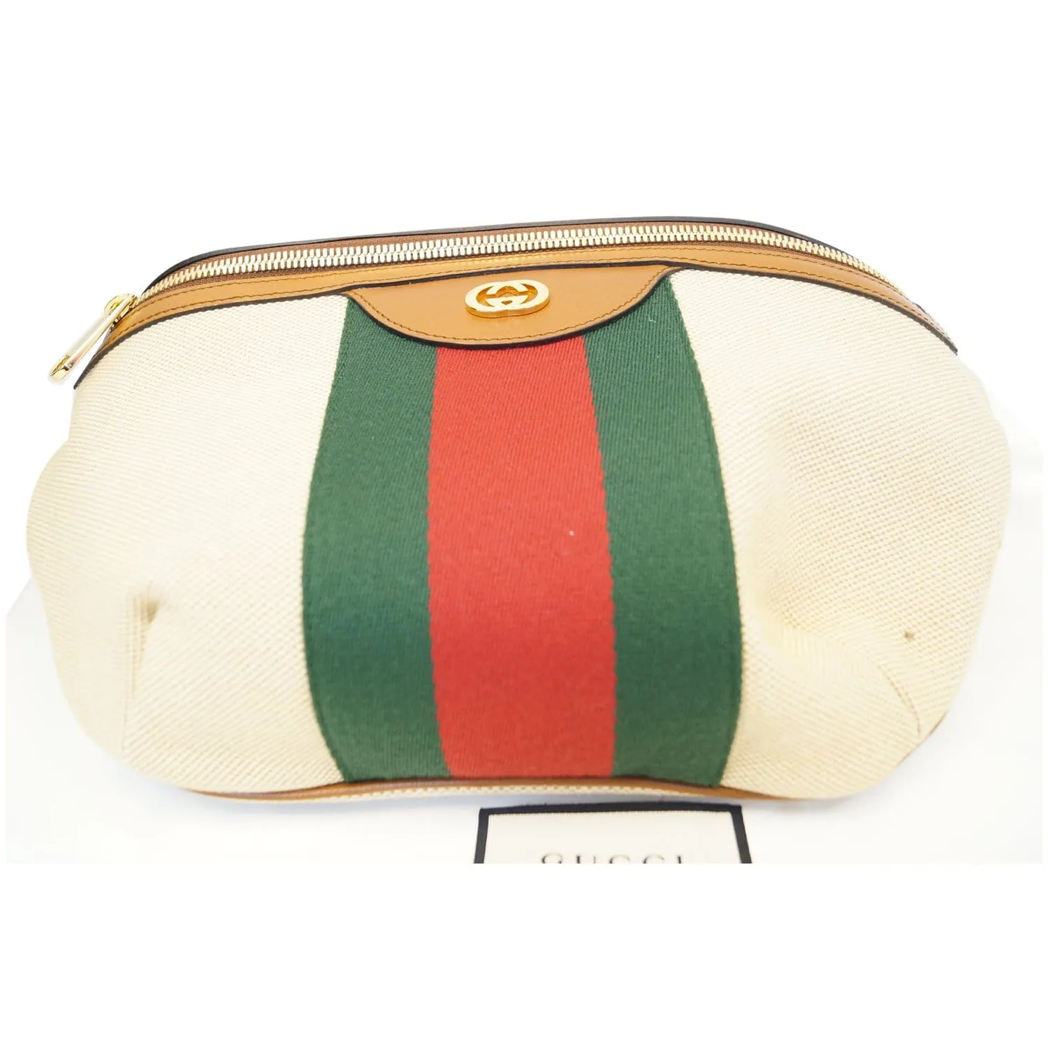 GUCCI Vintage Canvas Belt Bag 575082 Beige