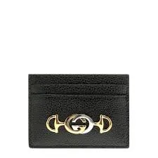 Gucci Zumi Horse-bit Card Case in Black