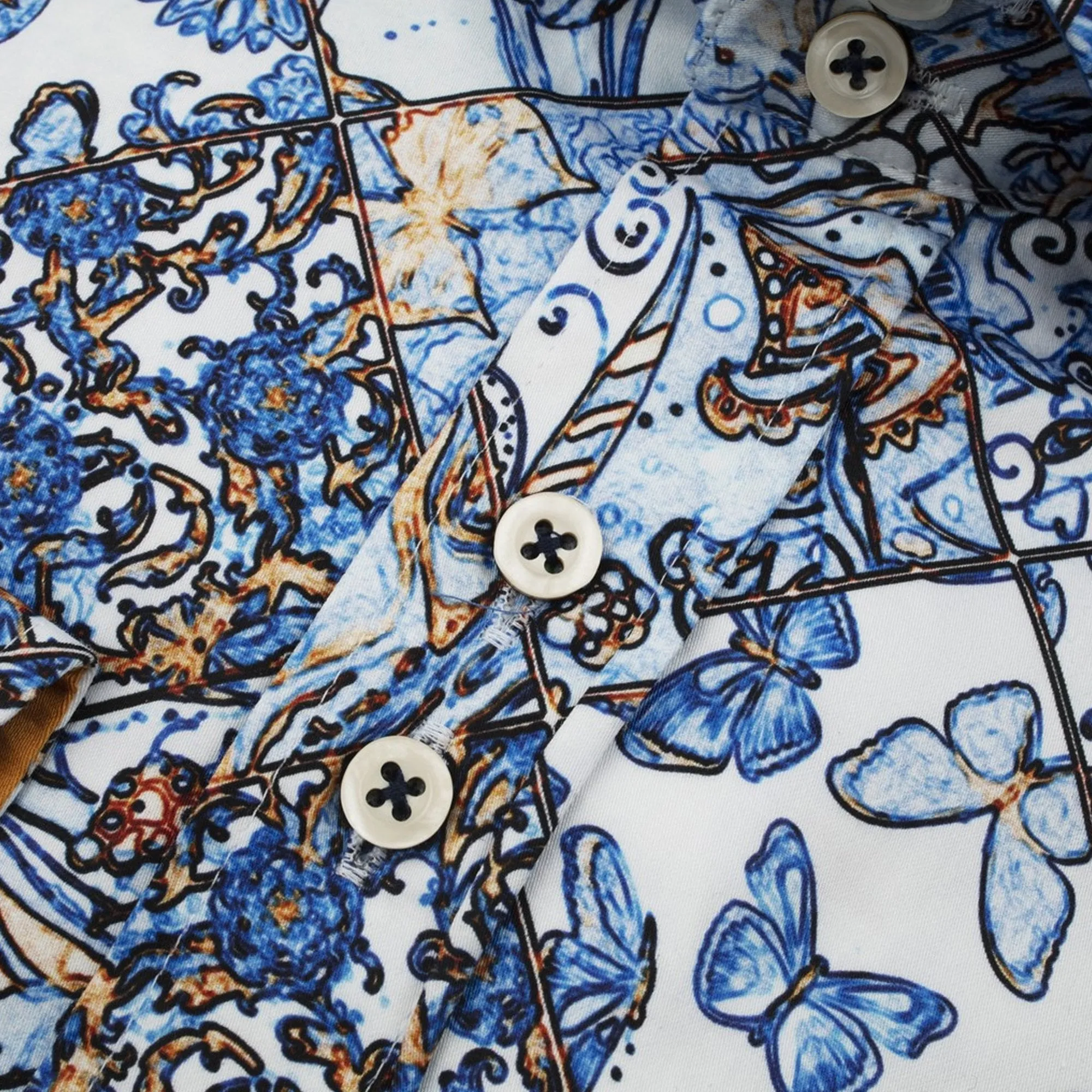 Guide London Ls.75416 Patterned Shirt Blue