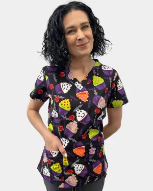 'Halloween Treats' Women's Halloween Scrub Top