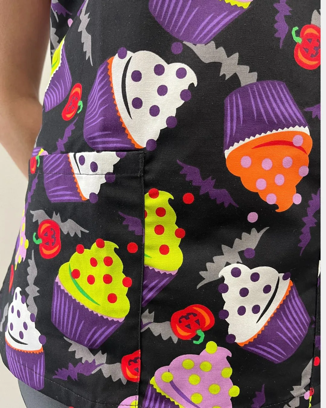 'Halloween Treats' Women's Halloween Scrub Top