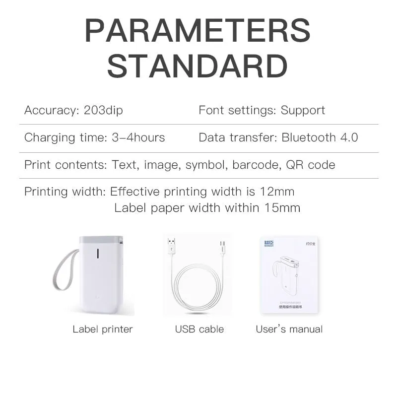 Handheld Portable USB Label Printer