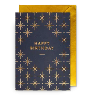 Happy Birthday Starburst Patterned