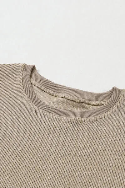 Heart Round Neck Dropped Shoulder Sweatshirt