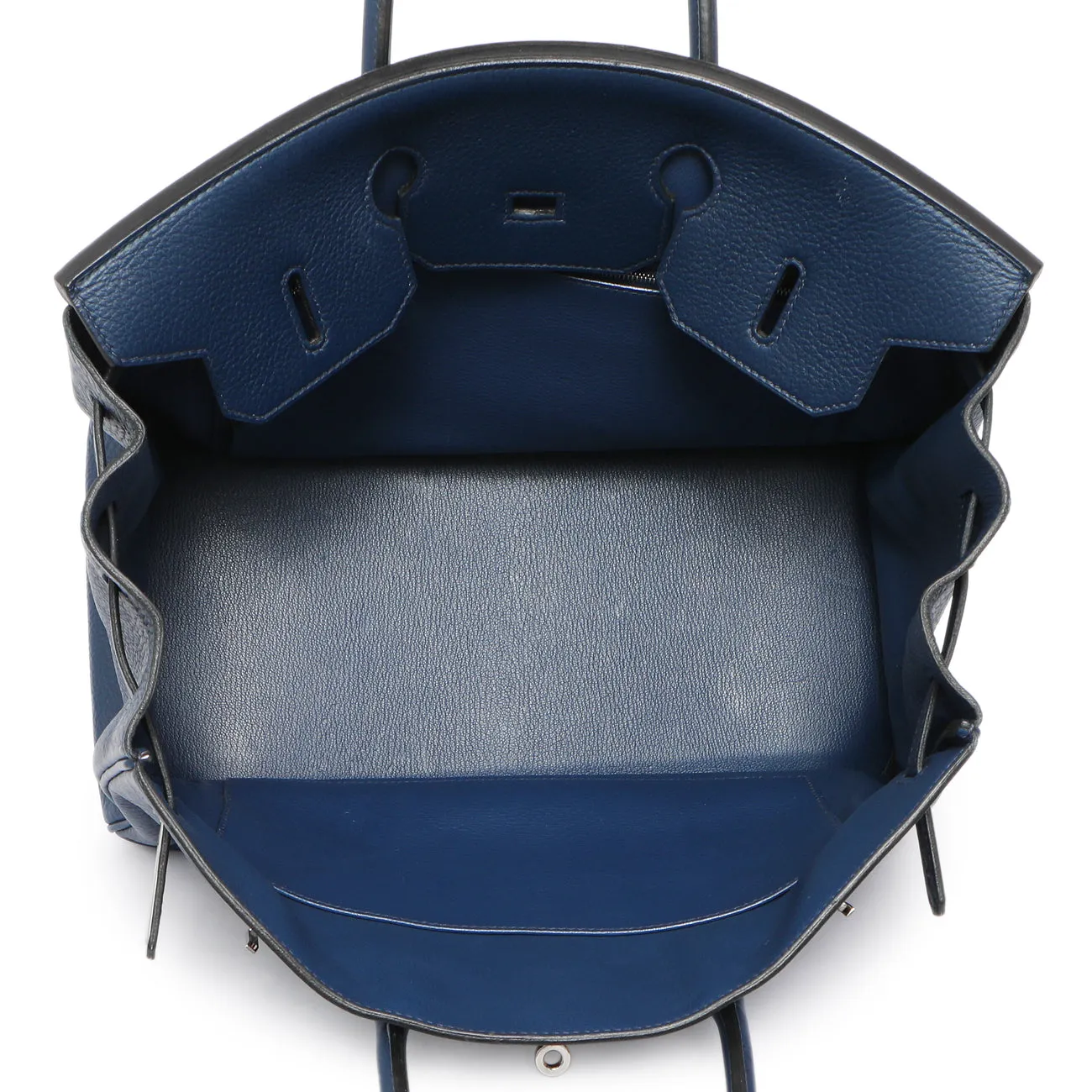 Hermes Bleu Saphir Clemence Birkin 35