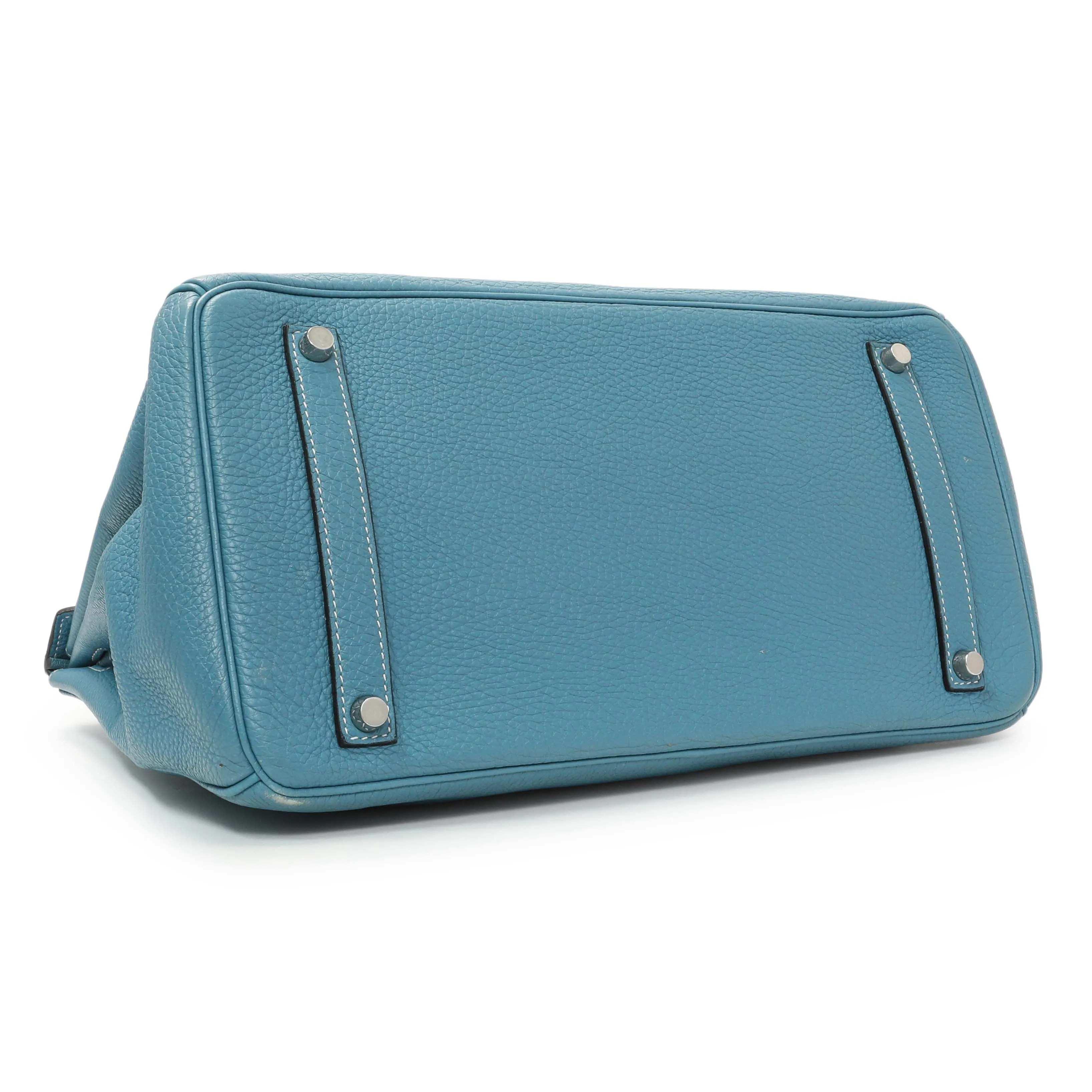 Hermes Blue Jean Clemence Birkin 35