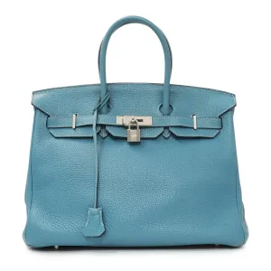 Hermes Blue Jean Clemence Birkin 35