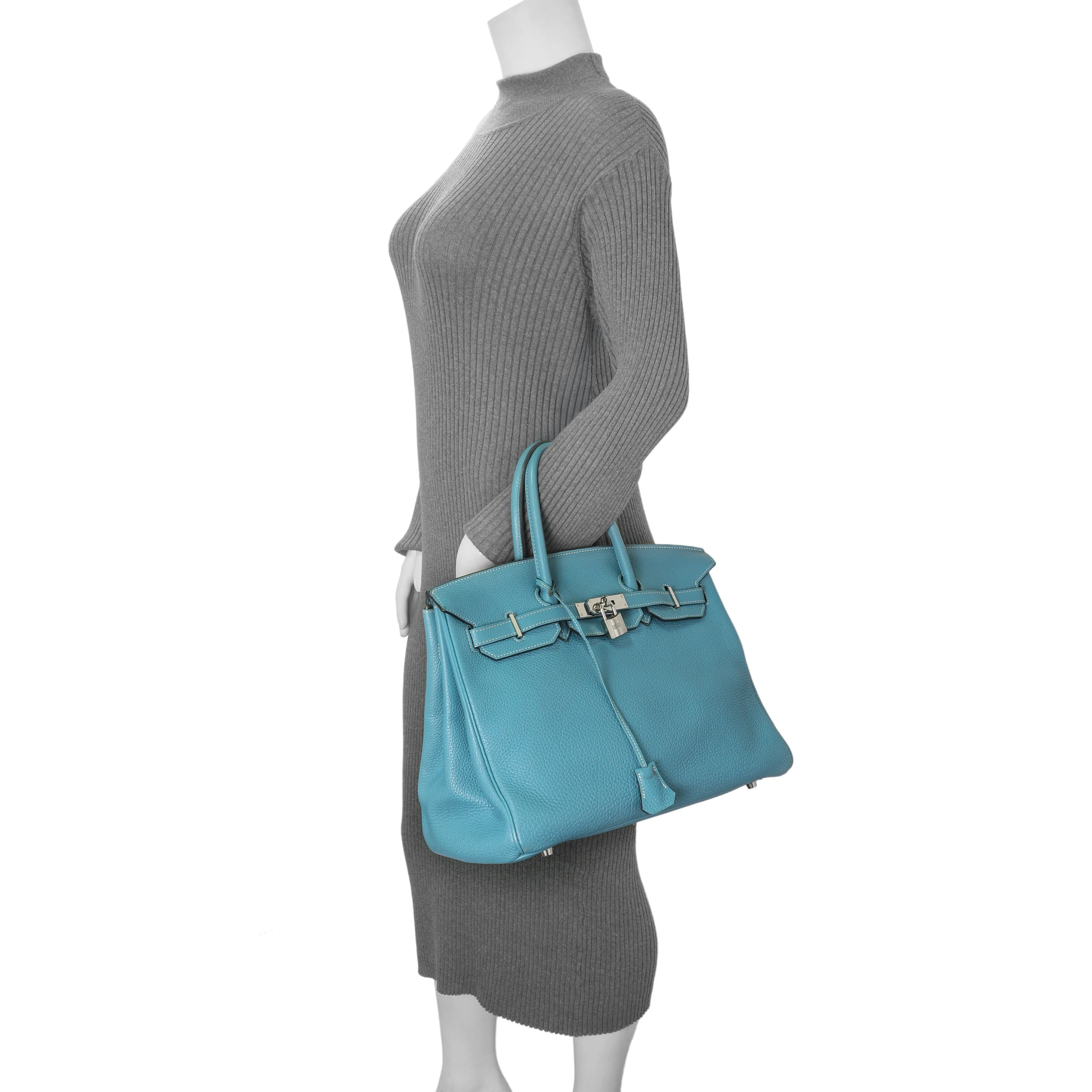 Hermes Blue Jean Clemence Birkin 35