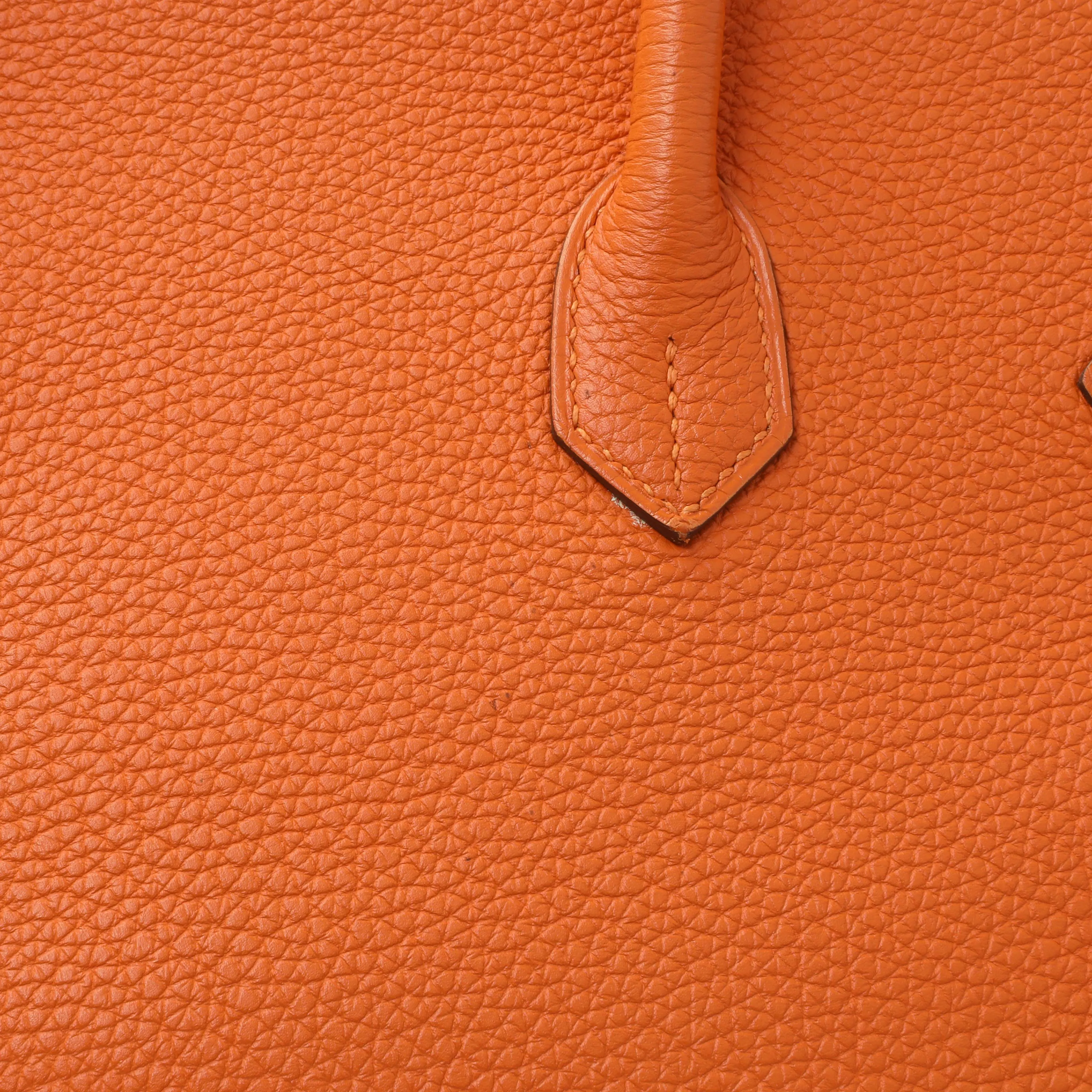 Hermes Orange Clemence Birkin 35