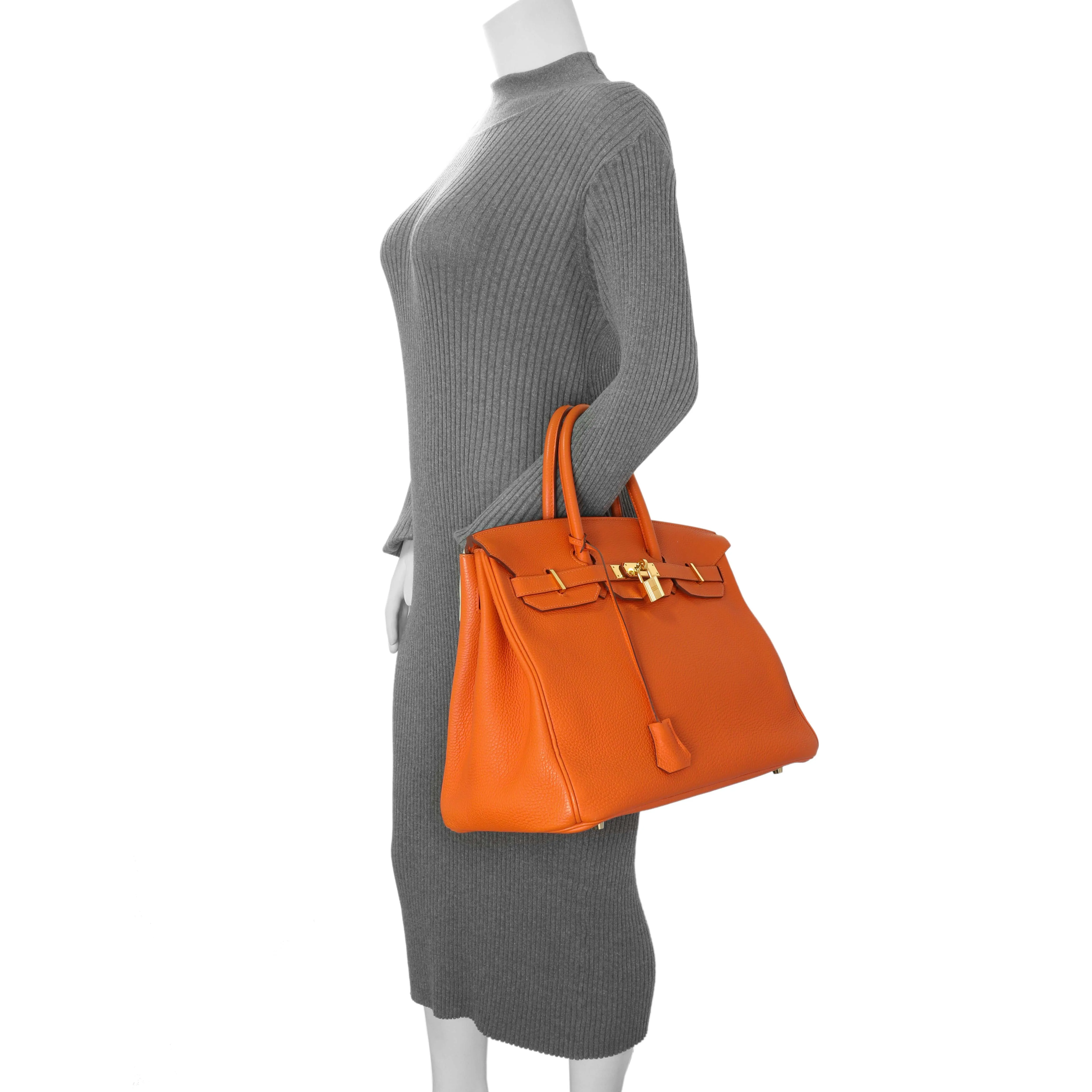 Hermes Orange Clemence Birkin 35