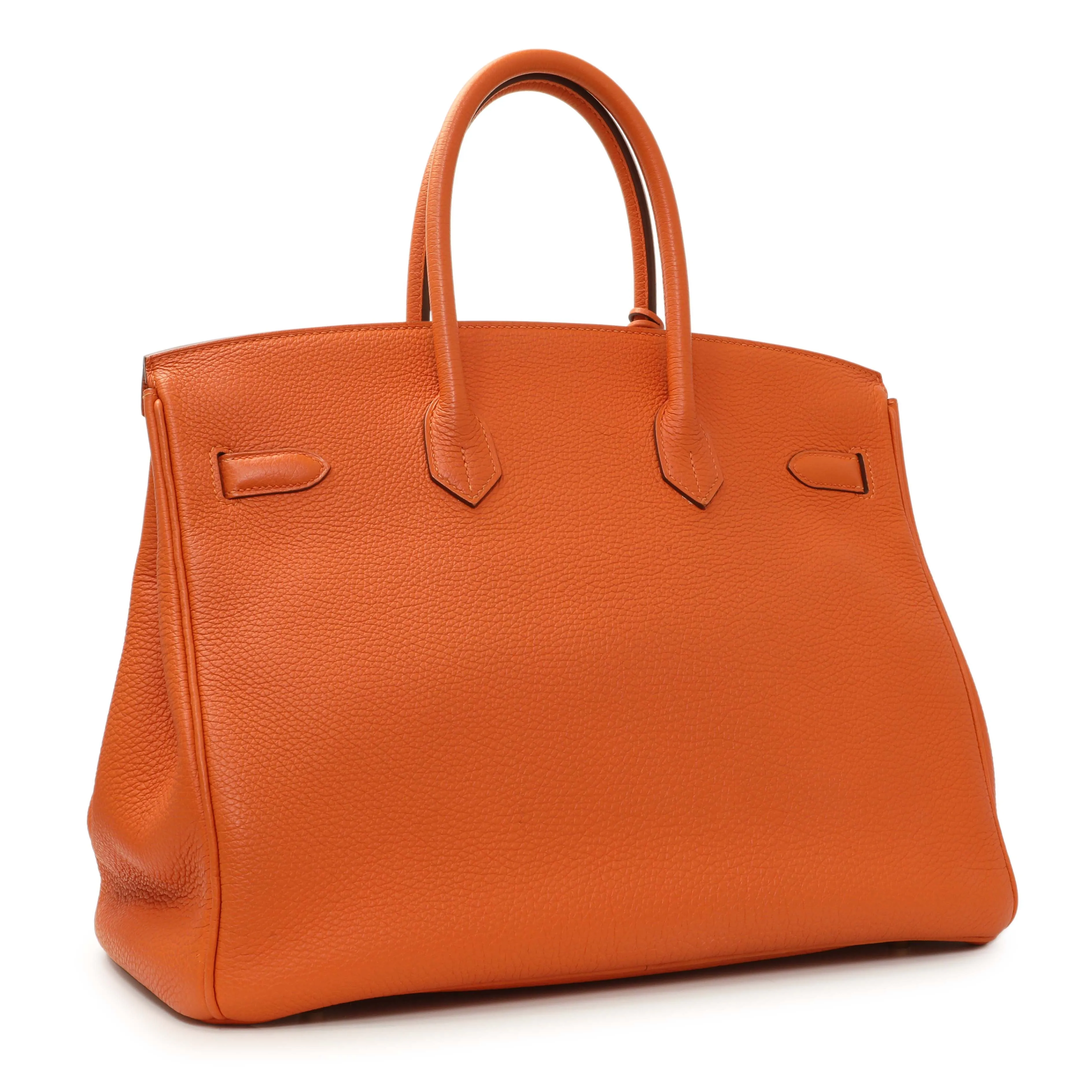 Hermes Orange Clemence Birkin 35