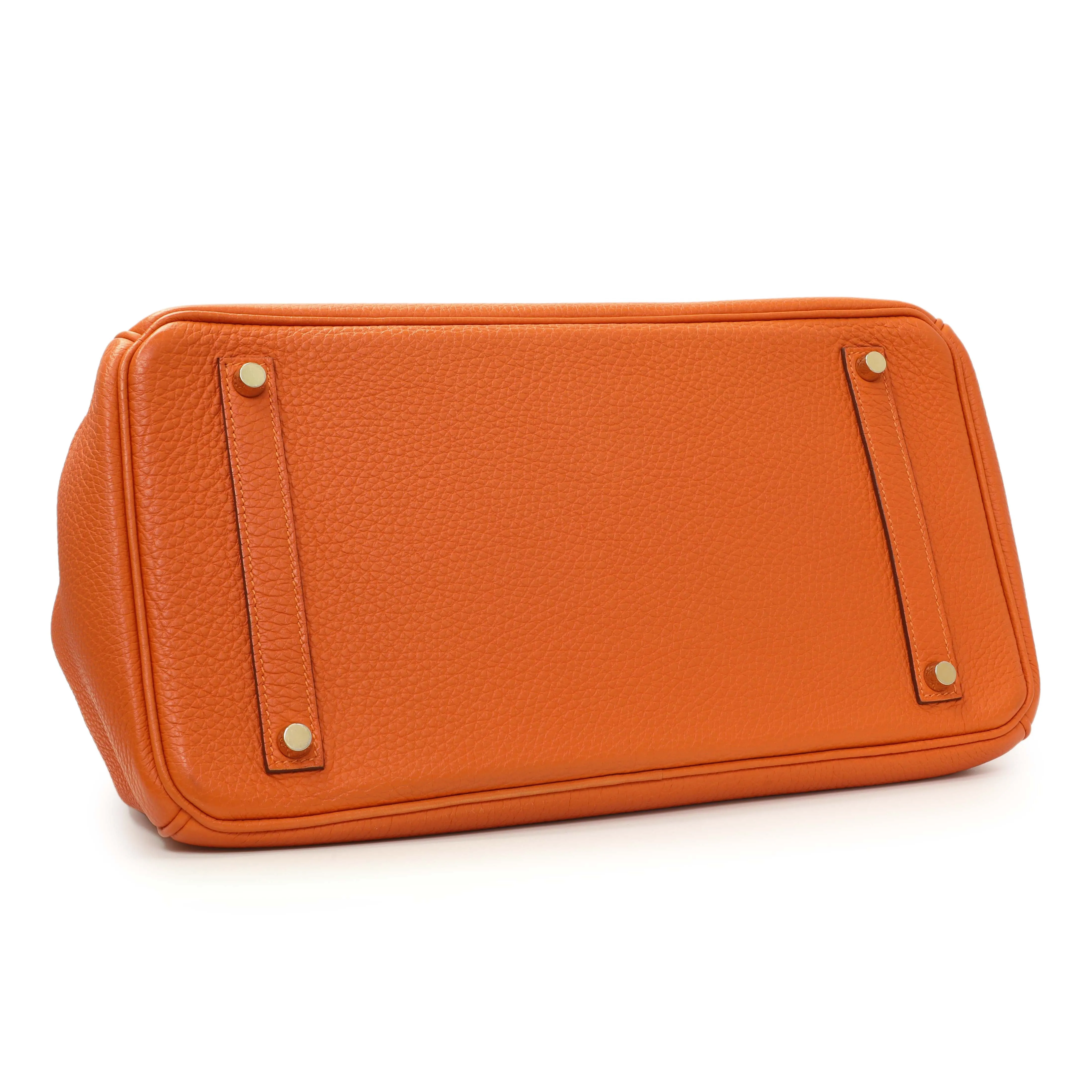 Hermes Orange Clemence Birkin 35