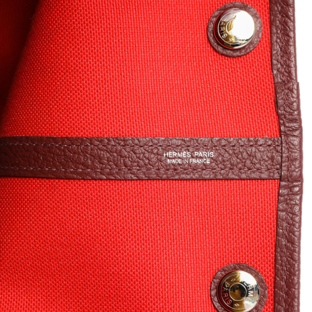 Hermes Red Burgundy Toile Negonda Garden Party 36