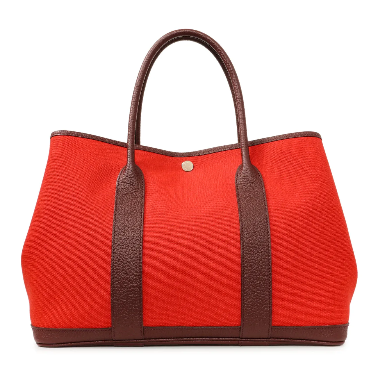 Hermes Red Burgundy Toile Negonda Garden Party 36