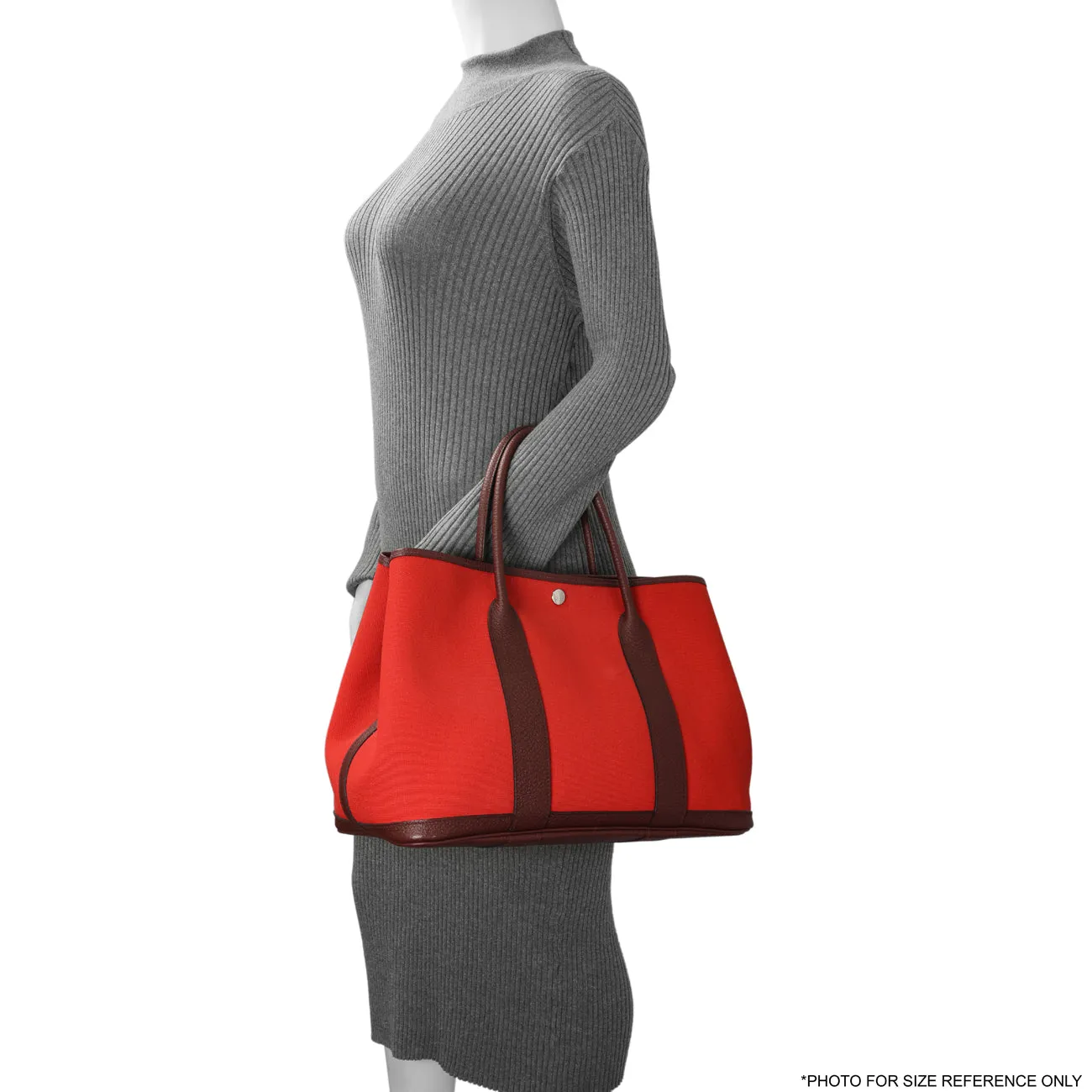 Hermes Red Burgundy Toile Negonda Garden Party 36