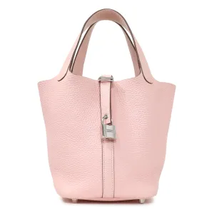 Hermes Rose Sakura Taurillon Clemence Picotin Lock 18