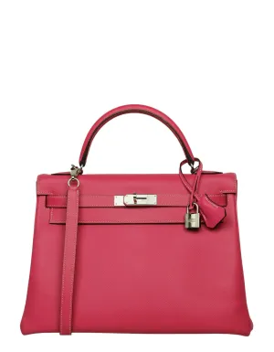 Hermes Rose Tyrien/ Tosca Epsom 32cm Candy Kelly Bag