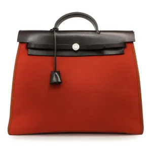 Hermes Rouge Venetian Toile Vache Hunter Herbag Zip 39