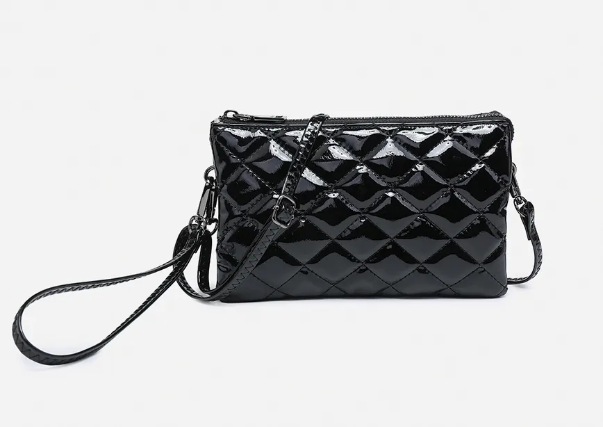 High Gloss 3 Compartment Wristlet